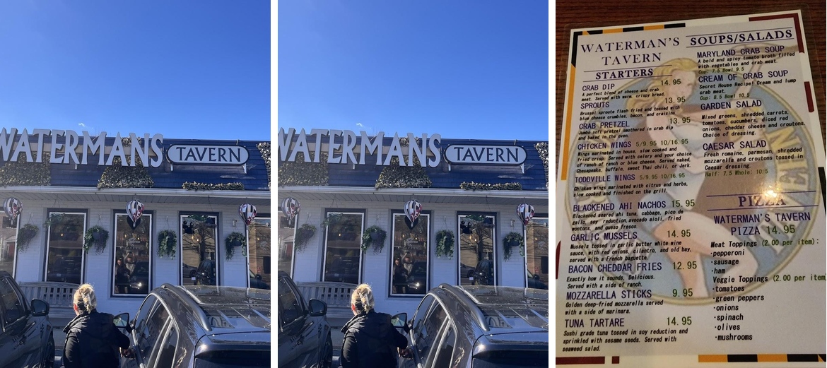 Waterman's Tavern Menu
