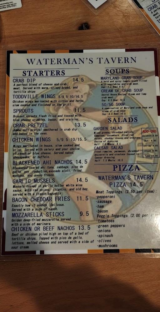 Waterman's Tavern Menu image 4
